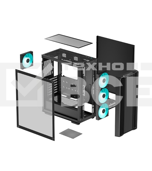 Компьютерный корпус Deepcool CC560 V2 черный без БП ATX 4x120mm 1xUSB2.0 1xUSB3.0 audio bott PSU