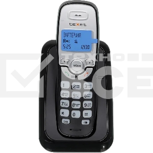 Радиотелефон teXet TX-D6905A черный (громкая связь,телефонная книга на 50 имен и номеров, определитель номера, будильник)