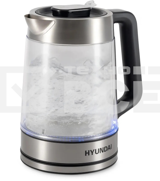 Чайник электрический Hyundai HYK-G5607 1.9л. 2200Вт черный/серебристый корпус: стекло