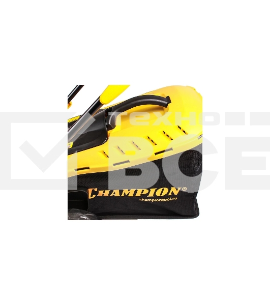 Газонокосилка электрическая CHAMPION EM3815 { 1,6 кВт пласт+ткань травосб. 45л  шир.380мм выс.20-70мм, 11,5кг }