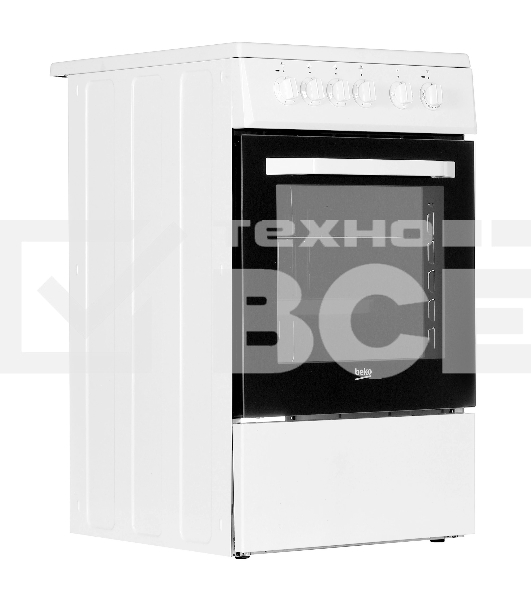 Плита электрическая Beko FFSS57000W белый, конфорок 4 электрических, духовка 60 л, 50 см x 85 см x 60 см