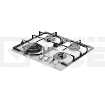 Варочная поверхность Kuppersberg, газ, High-Tech, 60 см, автоматический электроподжиг, газ-контроль, SABAF конфорки, чугунные решетки, WOK конфорка, цвет белое стекло, цвет фурнитуры белый, фото2