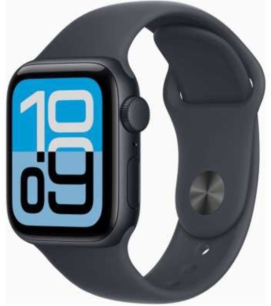 Умные часы Apple Watch SE 3 2025 A3324, 1.57' OLED, Wi-Fi, Bluetooth 5.3, защита от воды, черный
