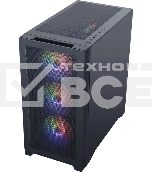 Компьютерный корпус Accord AM08 черный без БП ATX 2xUSB3.0 1xUSB3.1 audio bott PSU
