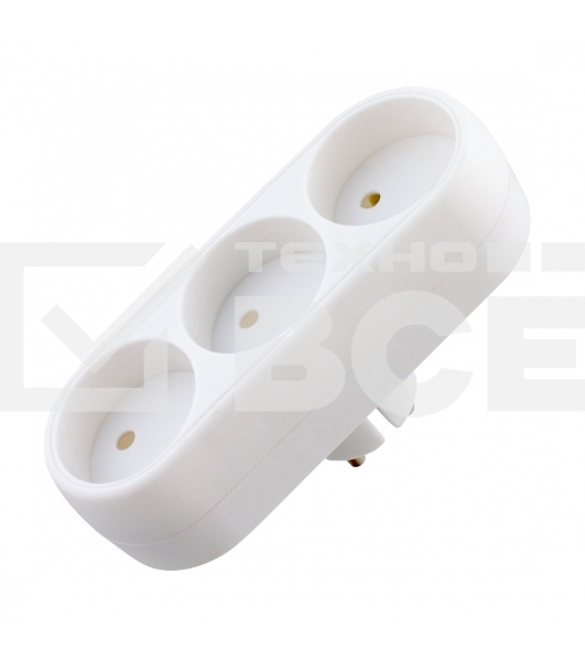 Сетевой адаптер СТАРТ SA1/3-L, 3 розетки, до 10А, IP20, белый