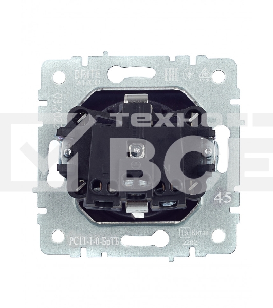 Розетка 1-местная IEK BRITE 16А РС11-1-0-БрТБ с заземлением, без защитных шторок, 16А, темная бронза