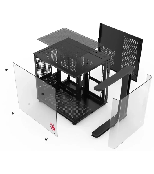 Компьютерный корпус Bloody BD-CC104 черный без БП mATX 5x120мм 1xUSB 2.0 1xUSB 3.0 audio