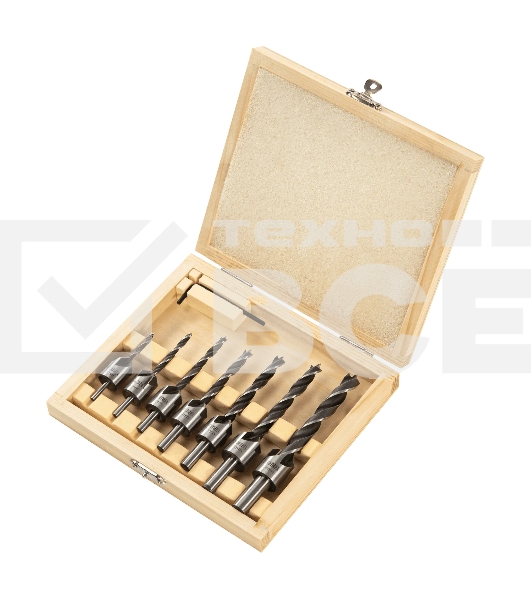 Набор сверл зенкеров Denzel по дереву, 3-10 мм, 7 шт