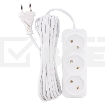 Удлинитель 3 гнезда 5 метров 6А/1,35 кВт без заземления ШВВП 2х0,75 (SBE-10-3-05-F), фото3