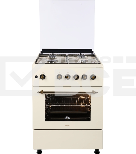 Плита газовая Nordfrost GG 6061 Y бежевый, конфорок 4 шт, духовка 63 л, 60 см x 89 см x 60 см