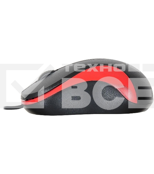 Мышь проводная Oklick 115S черный/красный, 1200 dpi, USB, кнопки - 3