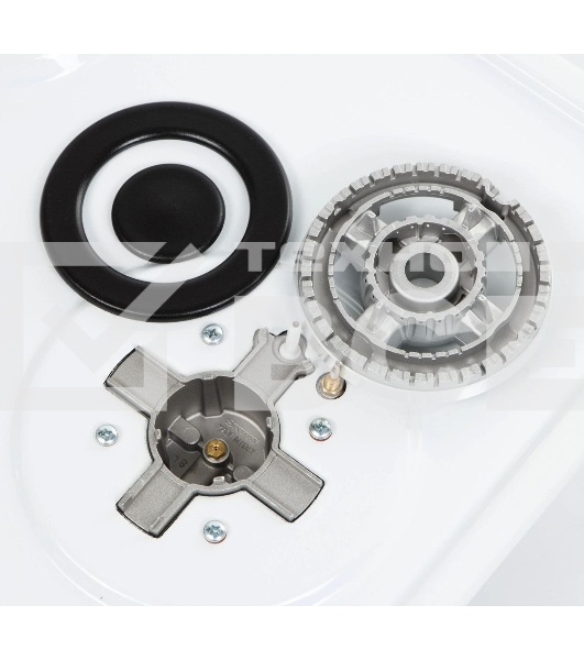 Газовая варочная панель Maunfeld EGHE.43.33CW/G, 3 конфорки, эмалированная сталь, белый