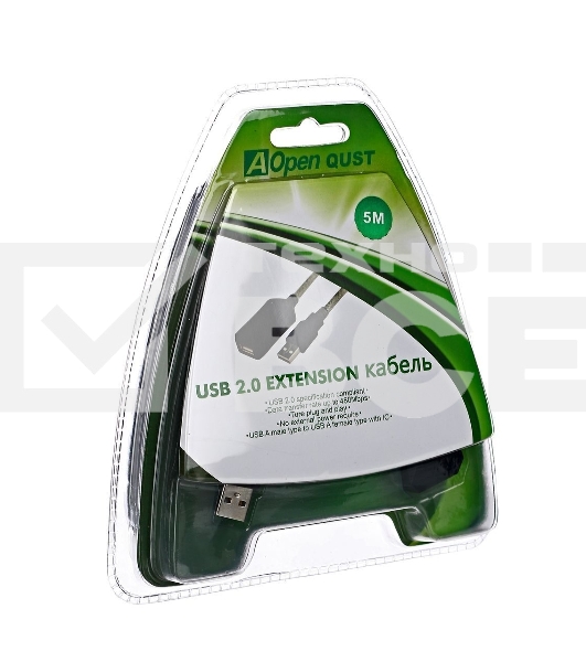 Кабель Aopen/Qust Кабель-адаптер USB2.0-repeater, удлинительный активный <Am-->Af> 5м (ACU823-5M) 6938510851314