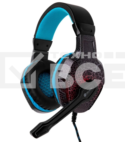 Наушники с микрофоном Oklick ZEUS HS-L400G черно-синие 1.8м мониторы оголовье (NO-3000 LED)