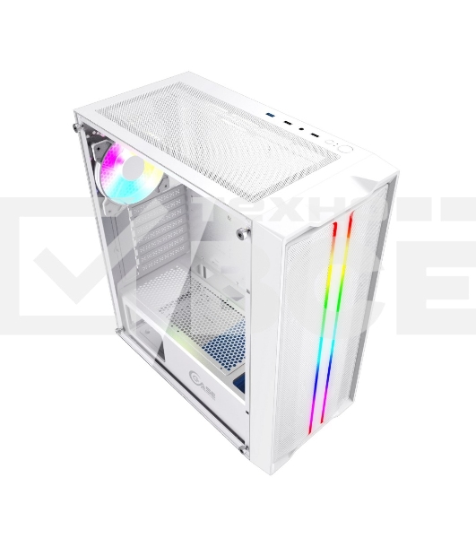 Компьютерный корпус Powercase Mistral Evo White, Tempered Glass, 1x 120mm PWM ARGb fan + ARGb Strip + 3x 120mm PWM non LED fan, белый, ATX (CMIEW-F4S)
