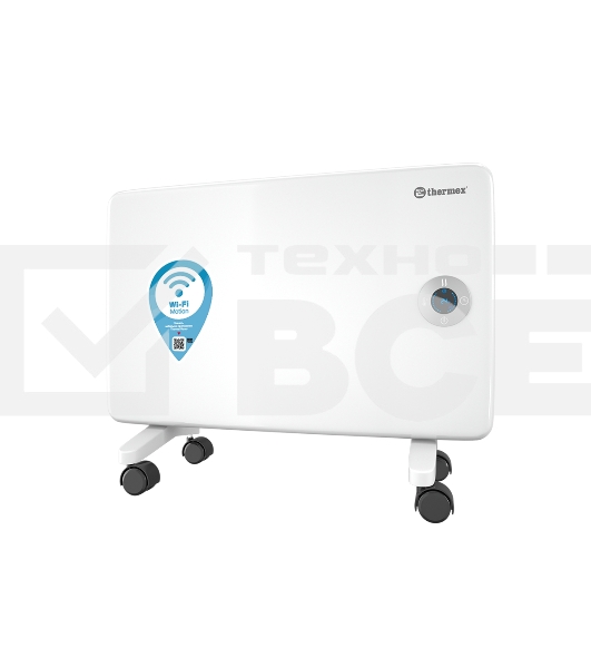 Конвектор Thermex Frame 1000E белый, 1000 Вт, 15 м2, термостат, дисплей, WiFi