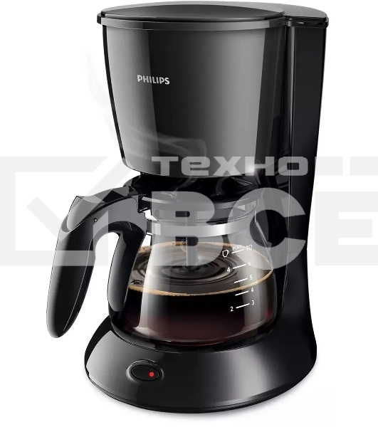 Кофеварка капельная Philips HD7432/20 черный, молотый, 0.6 л, 750 Вт