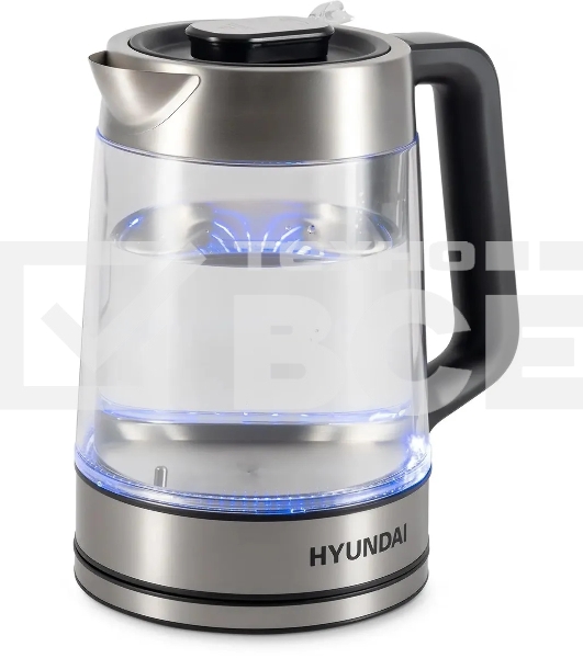 Чайник электрический Hyundai HYK-G5607 1.9л. 2200Вт черный/серебристый корпус: стекло