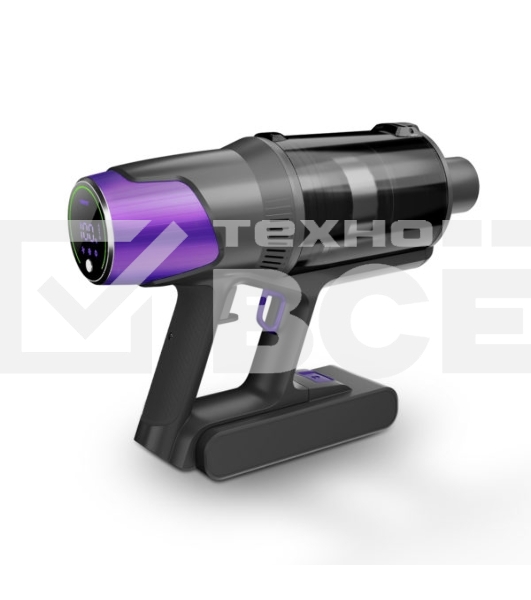 Пылесос вертикальный Centek CT-2572 фиолетовый/черный, питание от аккумулятора, 230 Вт, уборка сухая, пылесборник 1.2 л, работа от АКБ max 90 мин