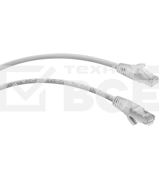 Экранированный патч-корд Cabeus, кат. 5е, экр., F/UTP, RJ45/RJ45, LSZH, AWG24, 5м, серый