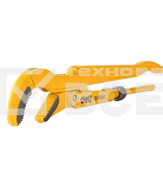 Трубный рычажный ключ №1 с изогнутыми губками Deli DL105240 315мм, раскрытие губок 0-40мм, сталь Cr-V