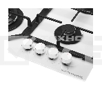 Варочная поверхность Kuppersberg, газ, High-Tech, 60 см, автоматический электроподжиг, газ-контроль, SABAF конфорки, чугунные решетки, WOK конфорка, цвет белое стекло, цвет фурнитуры белый, фото3