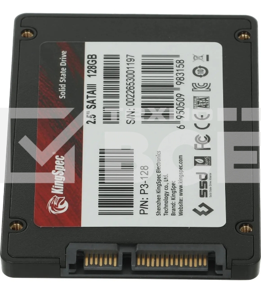 Накопитель SSD KingSpec P3-128, 128GB, SATA, 2.5
