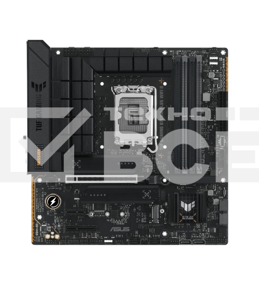Материнская плата ASUS TUF GAMING B760M-PLUS WIFI II, LGA 1700, Intel B760, 4xDDR5, 4xSATA, 3xM.2, 1xPCIe 5.0 x16, 1xPCIe x4, 1xUSB-A 3.2 Gen 2, 2xUSB-A 3.2 Gen 1, 4xUSB 2.0, 1xUSB-C 3.2 Gen 2x2, 1x2.5Gb LAN, 5x3.5 мм, 7.1, Wi-Fi 6E, Bluetooth 5.3, mATX