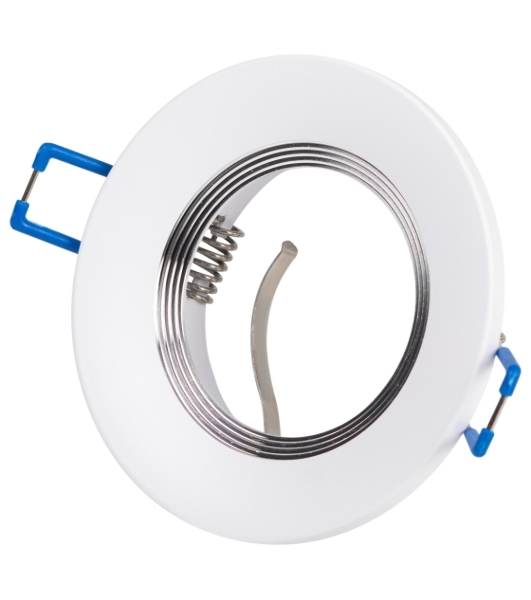 Встраиваемый светильник алюминиевый ЭРА KL107 WH/SL MR16 GU5.3 белый серебро