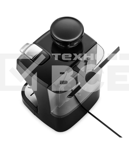 Кофеварка рожковая Kitfort КТ-7107 черный, исп. кофе - молотый/капсулы/зерновой, 2 л, 1560 Вт, 19 Бар