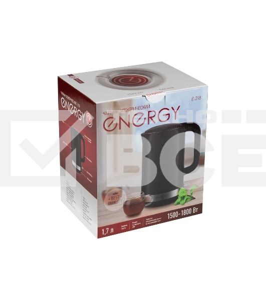 Чайник электрический Energy E-218 1.7л, двойной корпус, черный
