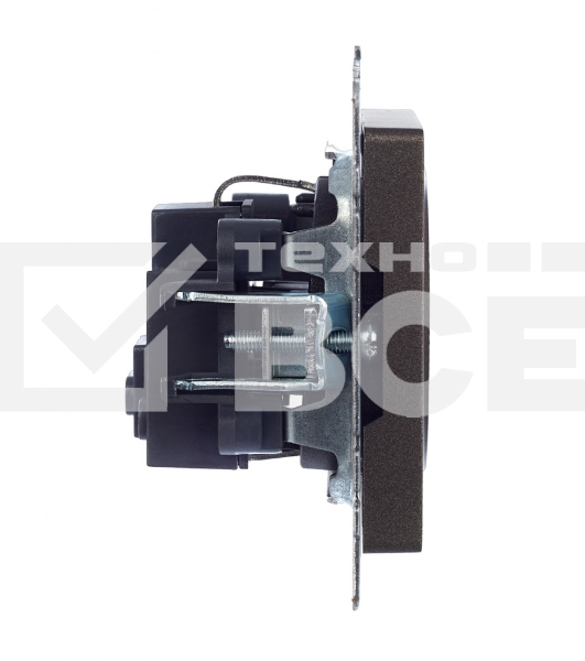 Розетка 1-местная IEK BRITE 16А РС11-1-0-БрТБ с заземлением, без защитных шторок, 16А, темная бронза