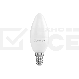 Лампочка светодиодная Defender C37-8W-830-E14 свеча, 3000 К, теплый белый, 1 шт.