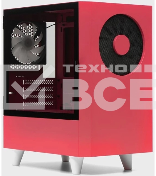 Корпус WIZMAX EM1 Woofer, mATX, mITX красный, Mini-Tower, без БП, TG, 1x160mm + 1x120mm LED, 1xUSB-A 3.0 + 2xUSB-A 2.0