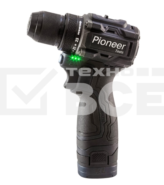 Дрель-шуруповерт Pioneer CD-E1602BL-01, Аккумуляторная, 16,8В, 2 АКБ, Кейс