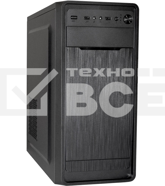Компьютерный корпус Miditower ExeGate XP-332-UNS450 (ATX, БП UNS450 с вент. 12см, 2хUSB, аудио, черный)