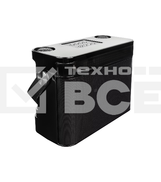 Переносная караоке система TRS2402 iconBIT K902B Колонка 10Вт, 2 микрофона Bluetooth, световые эффекты, аккумулятор в колонке 3000mAh и микрофонах, 22.3*9.6*15.7CM, черный
