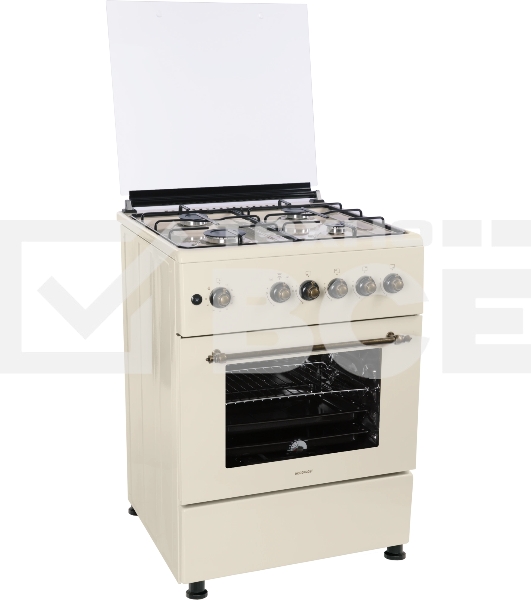 Плита газовая Nordfrost GG 6061 Y бежевый, конфорок 4 шт, духовка 63 л, 60 см x 89 см x 60 см