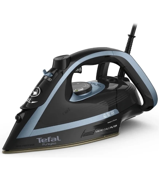 Утюг Tefal FV8R67F1 синий/черный, 3000 Вт, 50 г/мин, 280 г/мин, 270 мл