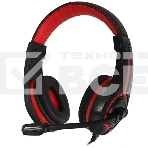 Наушники с микрофоном Oklick HS-L200 черный/красный 2м мониторы оголовье (Y-819), фото 1