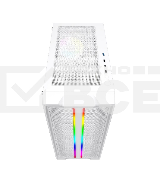 Компьютерный корпус Powercase Mistral Evo White, Tempered Glass, 1x 120mm PWM ARGb fan + ARGb Strip + 3x 120mm PWM non LED fan, белый, ATX (CMIEW-F4S)