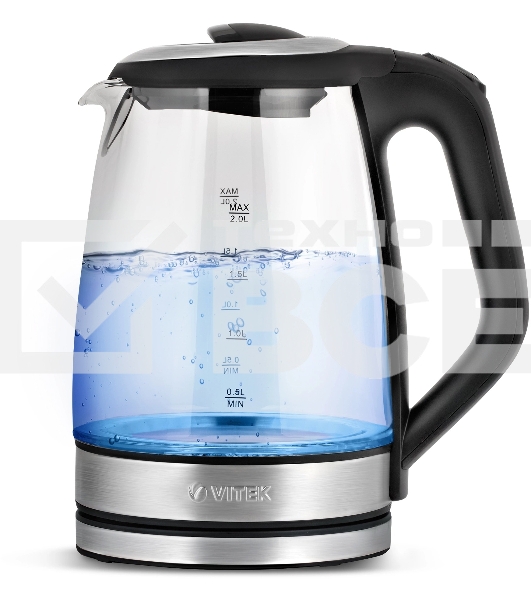 Чайник электрический Vitek VT-8800 2л. 2200Вт разноцветный корпус: стекло