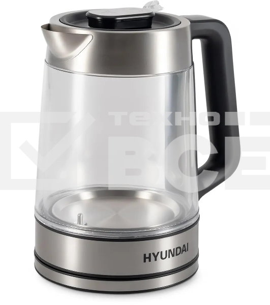 Чайник электрический Hyundai HYK-G5607 1.9л. 2200Вт черный/серебристый корпус: стекло