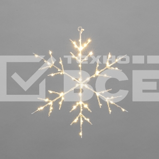 Светодиодная подвесная фигура Neon-night Снежинка на металлическом каркасе, цвет теплый белый