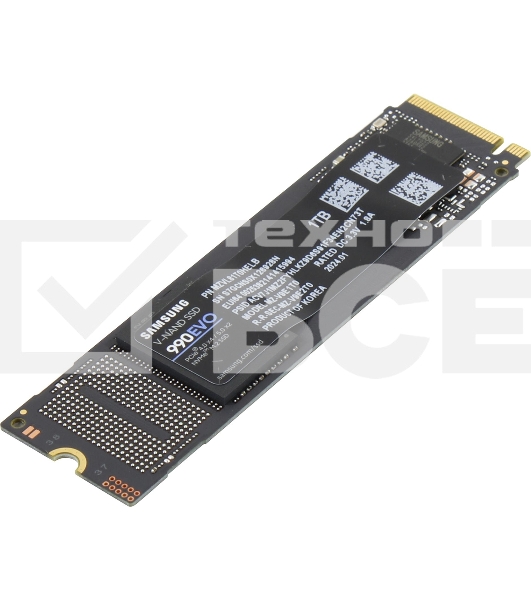 Накопитель SSD Samsung 990 EVO, 1024GB, PCIe 4.0 x4, M.2 2280, NVMe, R/W 5000/4200