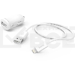 Комплект зарядное устройство Hama H-183266 2.4A для Apple кабель Apple Lightning белый, фото 1