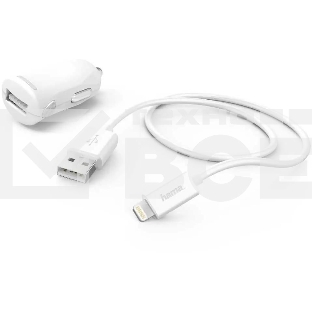 Комплект зарядное устройство Hama H-183266 2.4A для Apple кабель Apple Lightning белый