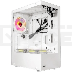 Компьютерный корпус Ginzzu CL310 ATX FAN 3*12LD4 FRGb передняя панель Стекло белый, фото 1