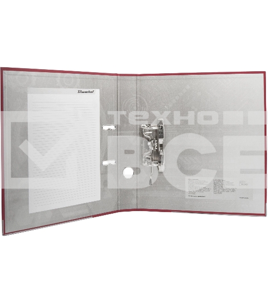 Папка-регистратор Silwerhof 2013373 A4 50мм, ПВХ/бумага красный, металлическая окантовка, сборная (упаковка: 2шт)