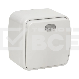 Выключатель 1-клавишный EKF Basic Минск ОП 10А с индикатором белый